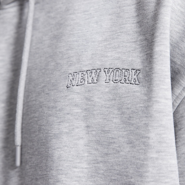 Printed hoodie "East 2.0" Grey melange 3